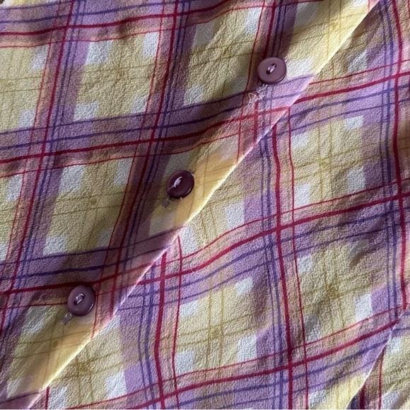 Vintage silk plaid blouse - Picture 3 of 6